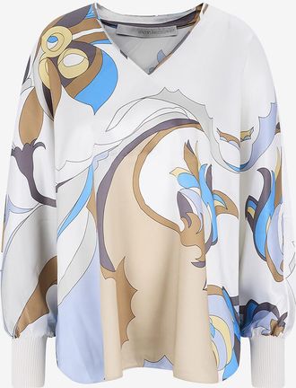 Herzen&rsquo;s Angelegenheit Fledermaustop aus bedrucktem Satin