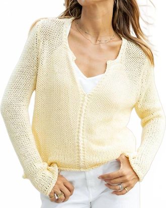 Wooden Ships Julianna Crop-Sleeve Cotton Top In Sunlight