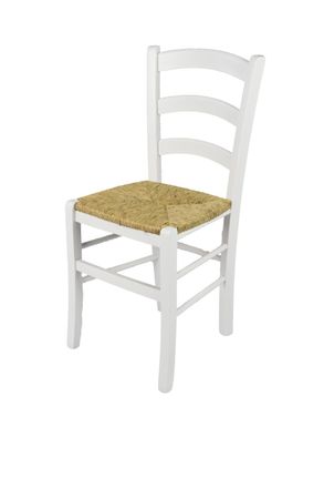 Tommychairs Tommychairs Silla Venezia En Haya Blanca Y Asiento De Paja