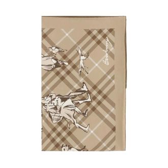 Burberry Foulard in seta con stampa Horseferry - - Accessories - Donna - Beige - ONE SIZE