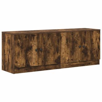 vidaXL Armario De Almacenamiento Para Cama Alta 2 Uds. Roble Ahumado Vidaxl