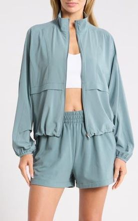 Zella Interval Zip Up Jacket in Blue Goblin at Nordstrom Rack, Size X-Large