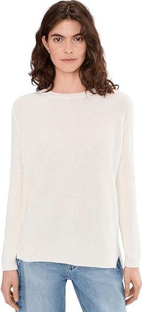 525 america Emma Crewneck Shaker Sweater Womens Sweater Chalk : XL, Cotton