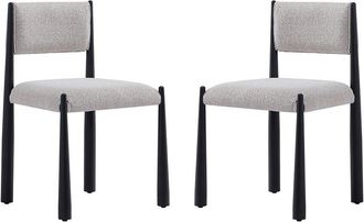 Manhattan Comfort Set Of 2 Lennor Metal Boucle Side Chairs