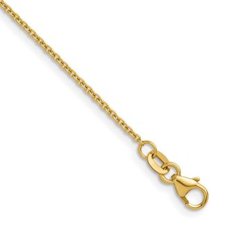 Diamond2Deal 14k Yellow Gold Polished 1.5mm Solid Cable Chain Necklace