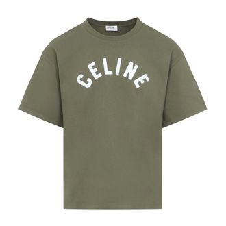 Celine Celine - T-shirt in Cotton Jersey - Heren - Tops - Groen - Maat: S Jersey
