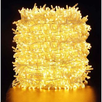 OEM Guirnalda De Luces Led Para Exteriores De 100 M Y 500 Luces - Resistente Al Agua Ip44 - 8 Modos De Iluminaci&oacute;n - Cable Transparente Blanco C&aacute;lido Para