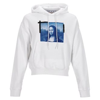 Off-white Hoodie met Mona Lisa-Print