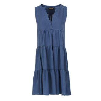 Móveis Conquista Mouwloze indigo jurk met A-lijn