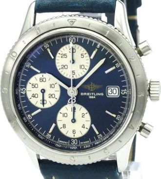 Breitling Pre-owned Navitimer A13023 Polshorloge - Heren - Vintage Horloges - Blauw - ONE Size - Leer - Vintage