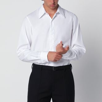 Dries Van Noten Camicia bianca in popeline di cotone