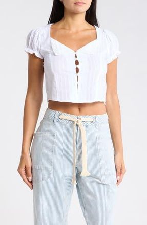 Vigoss Textured Collar Top in White at Nordstrom Rack, Size X-Large