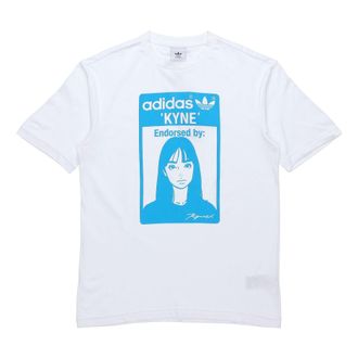adidas originals x KYNE Crossover Character Printing Round Neck Sports Short Sleeve White HA9996