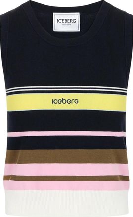Iceberg Stretch Katoenen Polo Top - Dames - Tops zonder mouwen - Veelkleurig - S - Katoen - Tops