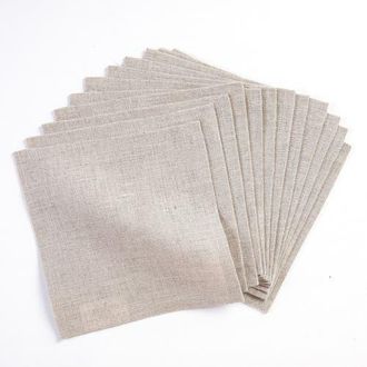 Solino Home Linen Cocktail Napkins Set of 12, 6 x 6 Inch for Dining Table, Holiday and Everyday Table Decor - Fete in Natural at Nordstrom, Size Small