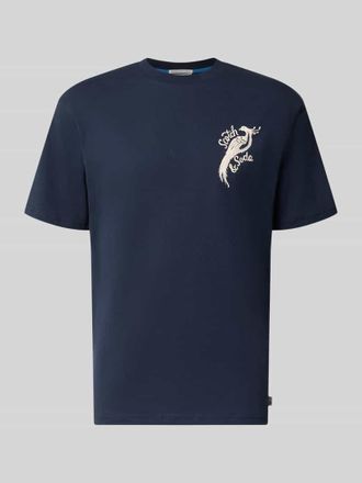 Scotch & Soda Oversized T-Shirt mit Logo-Stitching in Marine, Gr&ouml;&szlig;e XXL