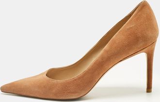 Stuart Weitzman Brown Suede Anny Pointed Toe Pumps