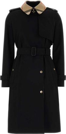 Burberry Black Shirt Collar Trench Coat