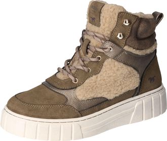 Mustang Jeans Winterboots, Plateau, Schnürboots, Stiefelette mit Teddy-Futter-Besätzen