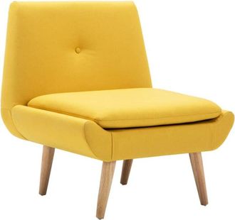 vidaXL Vidaxl - Butaca tapizada de tela amarilla