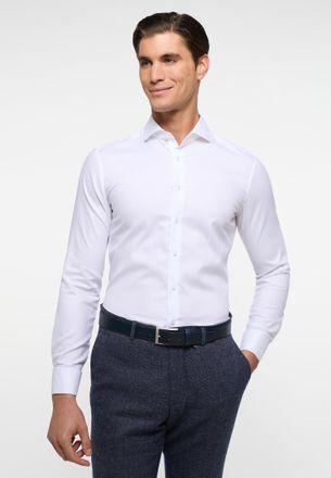 Eterna Langarmhemd ETERNA SLIM FIT, Herren, Gr. 46, Normalgr&ouml;ssen, weiss (wei&szlig;), 100% Baumwolle, schmal, Umschlagmanschette, Hemden Langarmhemd, NON IRON (b&uuml;