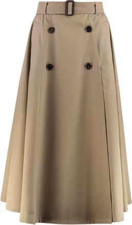 Burberry Beige Solid Midi Skirt