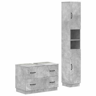 vidaXL Juego De Gabinete De Ba&ntilde;o De 2 Piezas Hoorn Gris Hormig&oacute;n Vidaxl
