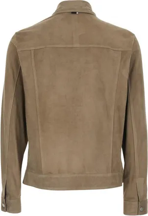 low brand Mens Jacket Suede Mud