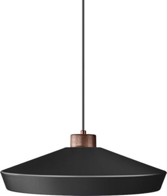 Belid Edge l Dome Plafón Colgante Plano Negro, Bronce 1x E27