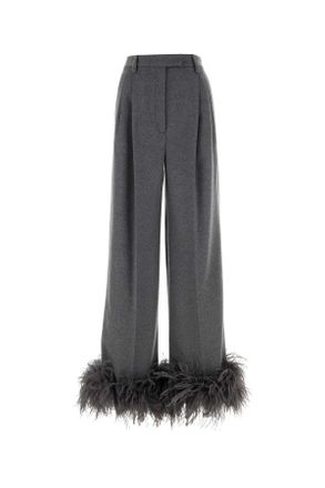 Prada Grey Cashmere Wide Leg Pant