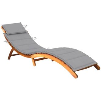 vidaXL vidaXL Lettino Prendisole da Giardino con Cuscino Massello di Acacia