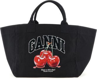 Ganni Black Cherry XXL Tote