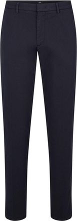 HUGO BOSS Mens Kaito1 Solid Patterned Slim Trousers in Dark Blue