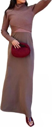 Crescent Brooks Two Piece Maxi Dress In Brown