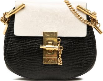 Chlo&eacute; Pre-owned Chloe Mini Bicolor Grained Calfskin Drew Crossbody Ladies JMWXDPQWSTO1RNJ2