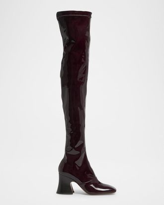 Chlo&eacute; Janis Patent Leather Over-The-Knee Boots