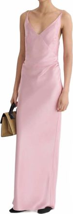 Nanushka Coeus Satin Slip Maxi Dress In Pink