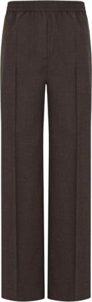 Max Mara Petra Broek - Dames - Wijde Broeken - Bruin - M - Wol - Broeken