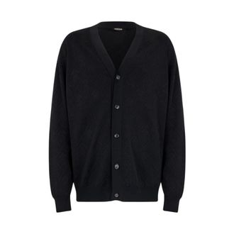 Roberto Cavalli Cardigans, male, Black, Size: XL RC Motif Cardigan