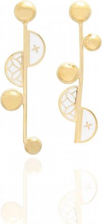 Georgina Jewelry Womens Signature Moon Sphere Earrings In Mother Pearl