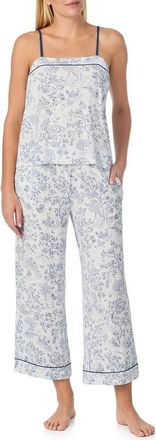 Kate Spade New York print crop pajamas in White/Green Print at Nordstrom, Size X-Large
