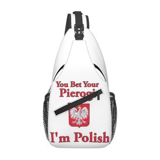 Generic You Bet Your Pierogi IM Polish Crossbody Bag Adjustable Shoulder Bag Lightweight Crossbody Bags For Men Casual Cycling