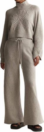 Joslin Elizabeth Wool Quilt Knit Pant In Grey