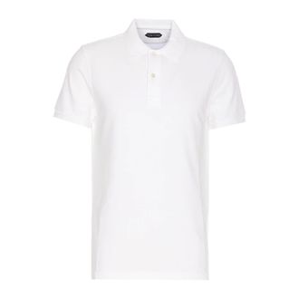 Tom Ford White Polo Shirt Knitted Style
