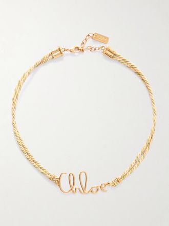 Chlo&eacute; Collana In Cordoncino E Metallo Dorato - Oro