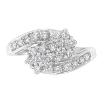 House of Brilliance 14KT White Gold 7/8 cttw Diamond Cluster Ring Band at Nordstrom