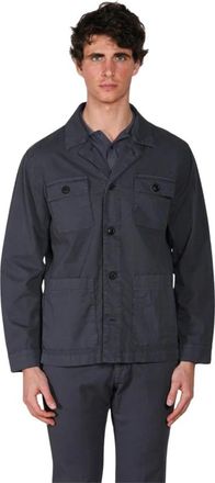 Mason's City Jacket Summer - Heren - Zomerjassen - Blauw - L - Katoen - Jassen