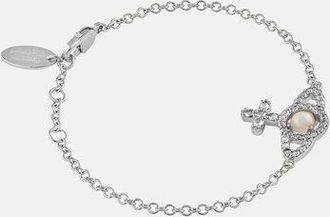 Vivienne Westwood Olympia Pearl Chain Bracelet Silver-whitecz Brass Unisex