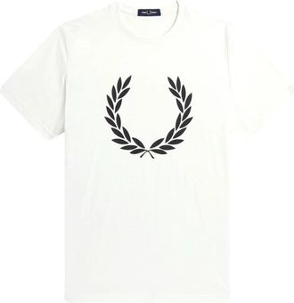 Fred Perry T-shirt van Katoenen Jersey met Ronde Hals - Heren - T-shirts - Wit - XL - Katoen - Tops