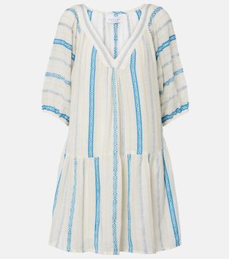 Velvet Selita tiered cotton jacquard minidress